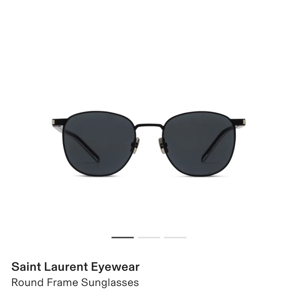 Saint Laurent Black Round Frame Sunglasses